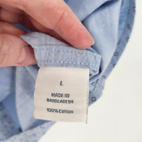 Urban Pipeline Blue Diamond Button Down Camp Shirt Mens Large Surf Beach Casual - Picture 5 of 9